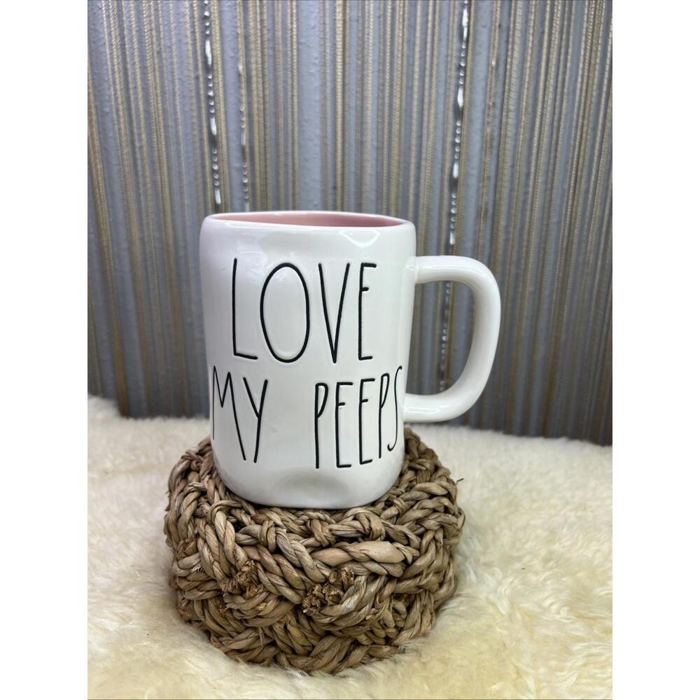 Rae Dunn “LOVE MY PEEPS” Pink Interior Coffee Mug Artisan Collection